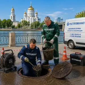 очистка люка канализации