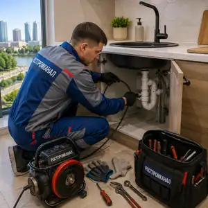очистка засора в раковине