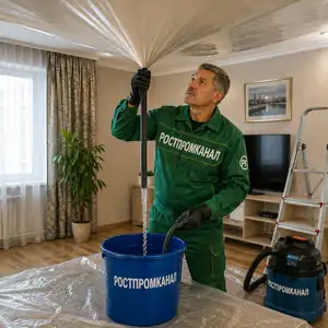 слить воду с натяжного потолка